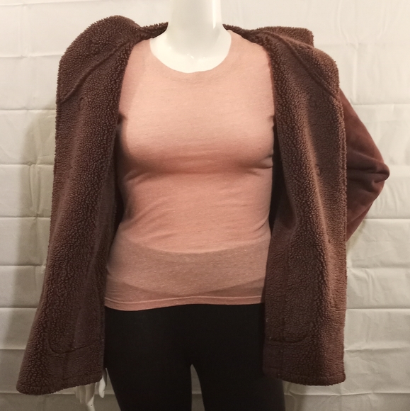 L.L. Bean faux sweade sherpa lined coat - Picture 5 of 7